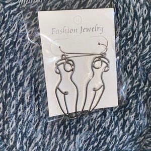 Silver body earrings